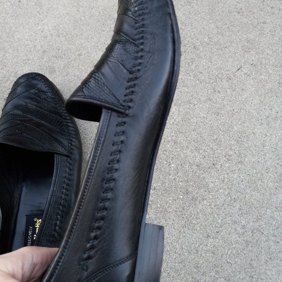 Vintage Leather & Lizard Chevron Loafer/Driving Shoe Size 9 main image 8